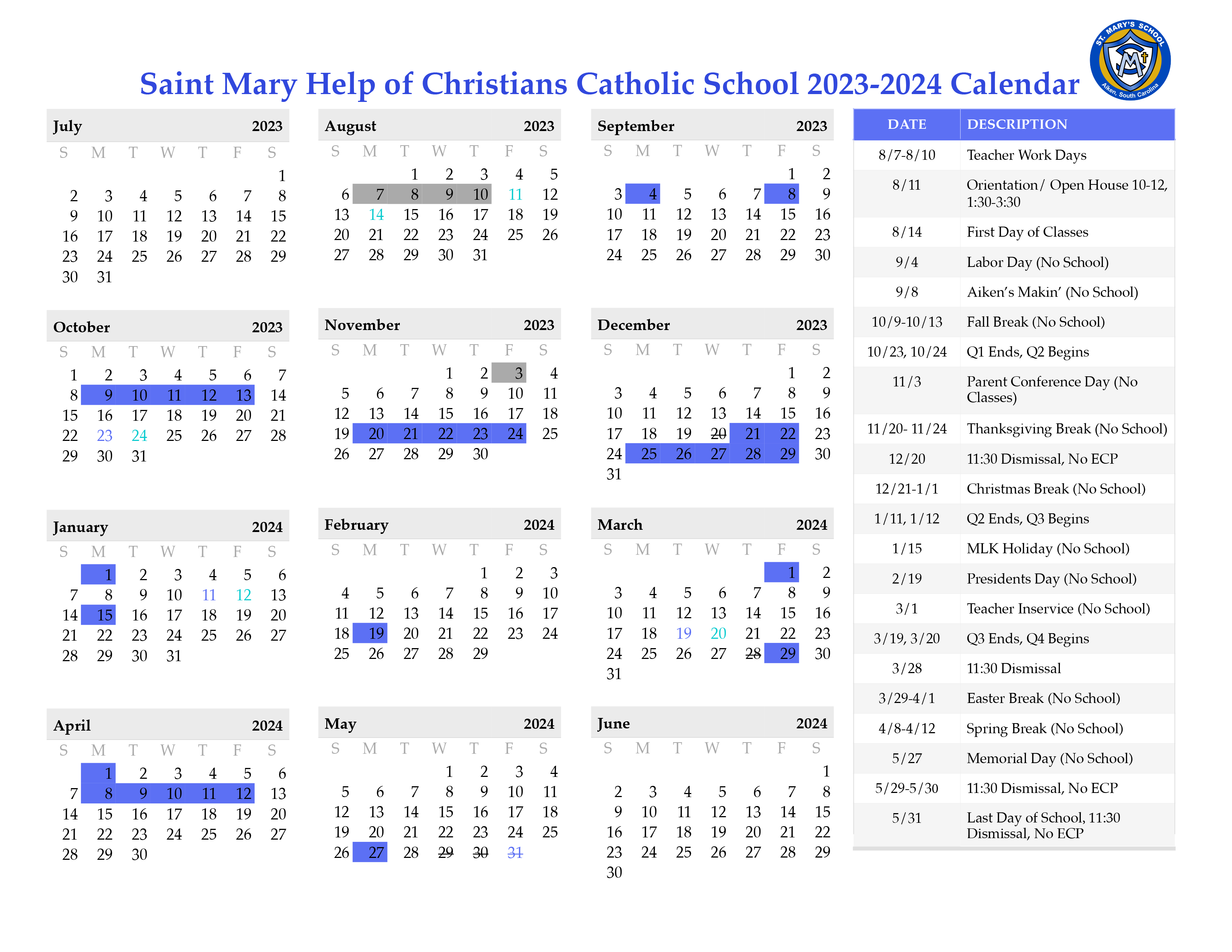 St Marys 2025 Calendar Jerry J Solomon